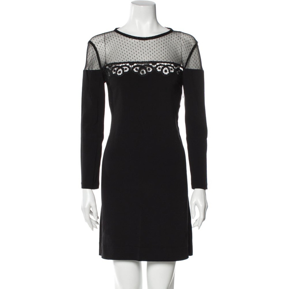 Sandro Bateau Neckline Mini black Dress